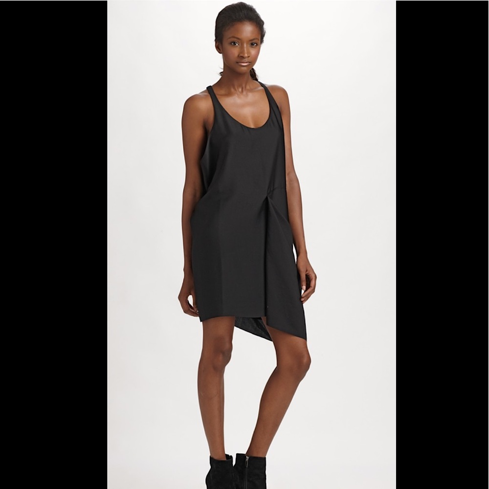 Acne studios racer back drapey satin dress